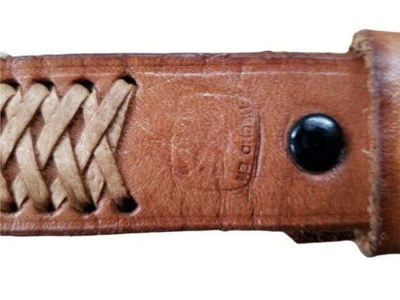 VTG UNBRANDED Men's Woven Leather Belt Size 46? - image 6