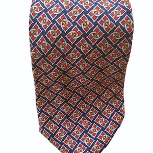 BROOKS BROTHERS Makers Vintage Interlocking Buckle Tie Necktie 100% Silk Made In USA