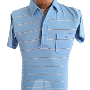 VTG PAULY & FORBES Maglia a righe orizzontali da uomo Maglia Polo Size Small