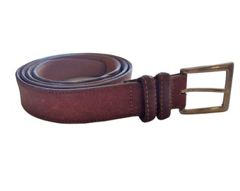 VTG BRIGHTON Men's Brown Leather Belt Size 40 Made In USA Brass Buckle