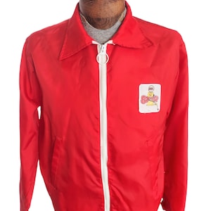 Kurtka wiatrówka męska VTG LOUISVILLE SPORTSWEAR w kolorze czerwonym, zapinana na suwak, rozmiar L