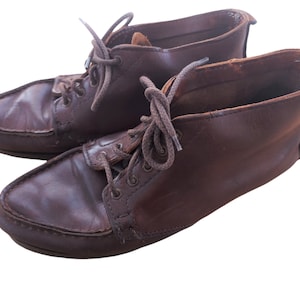 VTG EASTLAND Dames Donkerbruine Chukka Enkellaarsjes Maat 10 Medium Made In USA