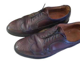 VTG TOWNCRAFT Herren Kiesel Maserung Longwings Wingtip Größe 10,5 D Medium