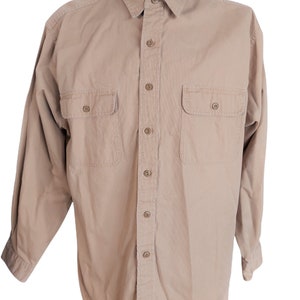 VTG ABERCROMBIE & FITCH Men's Tan Fine Wale Corduroy Safari Shirt Size Medium