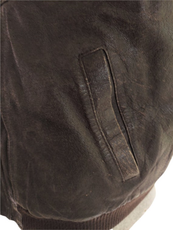 VTG LONDON FOG Men's Dark Brown Leather Bomber Ja… - image 10