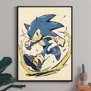 Sonic the Hedgehog Poster: Retro Gaming Art Print (Digital Download