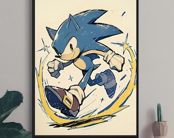 Sonic the Hedgehog Poster: Retro Gaming Art Print (Digital Download
