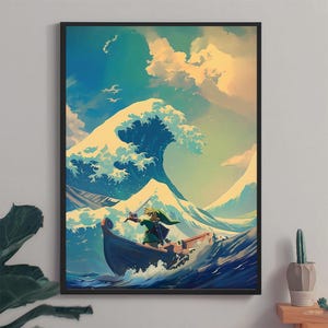 Zelda Anime Poster: Tears of the Kingdom, Breath of the Wild Art (Digital Download)