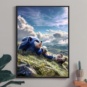 Sonic the Hedgehog Art Print: Pixar Style Gaming Room Decor (Digital Download)