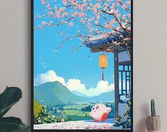 Kirby Ukiyo-e Print: Japanese Anime Poster (Digital Download)