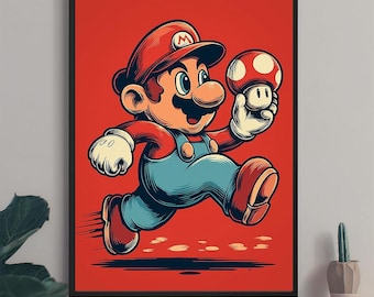 スーパーマリオブラザーズ 1 2 3 任天堂 NES ポスター - サイズ A4