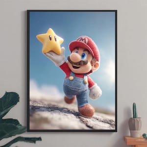 Mario Odyssey Star Capture Art Print: Nintendo Gaming Room Decor (Digital Download))