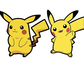 Clipart Pokemon Pikachu SVG scrapbook Vinyl decal Silhouette PNG Paper Crafts Cricut layered Cut files vector DXF Card Making