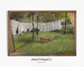 Vintage Laundry Room Art | Vintage Farmhouse Decor Painting PRINTABLE #56 | Digital Download