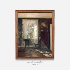 Through the Window Vintage Oil Painting | Vintage Art Print | Antique Art Print | Vintage Wall Art | Vintage Wall Decor| PRINTABLE #150
