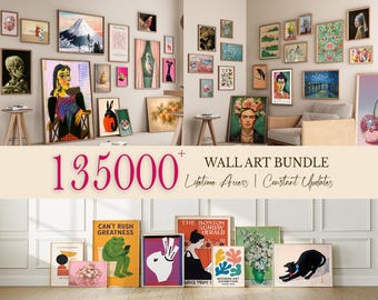 135000 Printable Gallery Wall Set | Mega Vintage Art Print Bundle | Eclectic Maximalist Wall Decor | Instant Digital Download for Home |