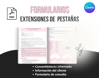 Formulario de consentimiento y consulta extensiones de pestañas  | Lash Forms ESPAÑOL