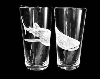 WHALE SHARK sealife ENGRAVED glass, personalised, etched, gift, wine whiskey gin vase photo, picture, beer, decanter tankard ocean fish sea