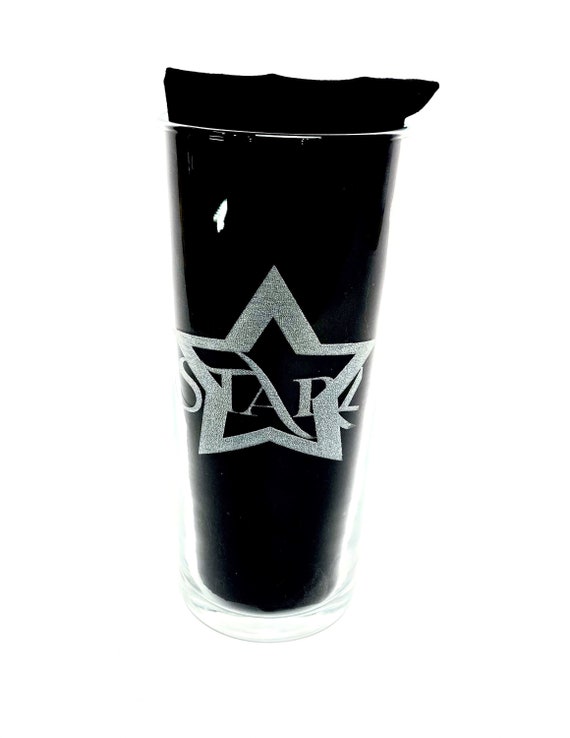 MUSIC BAND ENGRAVED glassware, etched glass, business merchandise, badge, team company, logo, beer, pint, whiskey tankard, gin, wine
