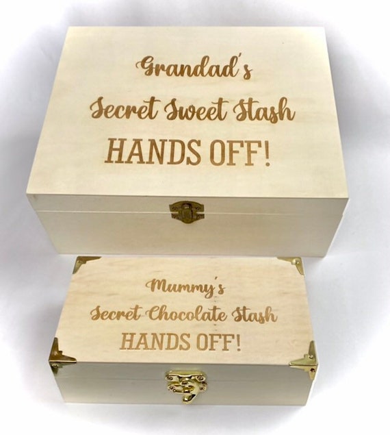 Personalised ENGRAVED BISCUIT wooden BOX storage. mummy, daddy, nanna, grandma, grandpa, grandad, uncle, name Christmas gift.