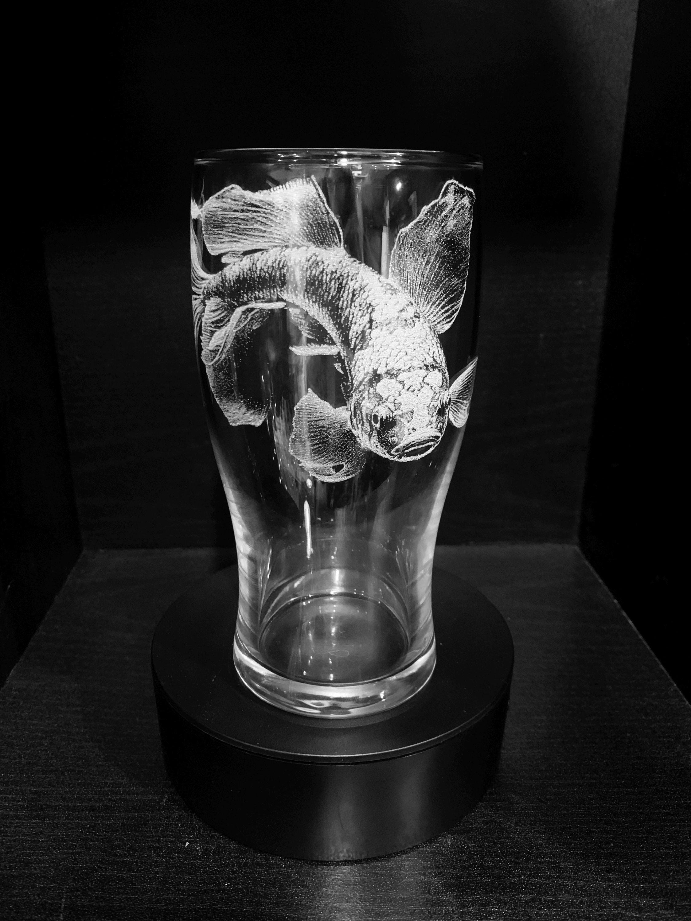 KOI FISH Collection ENGRAVED Glass, Personalised, Etched, Gift