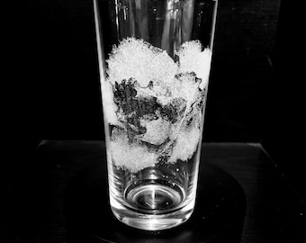 AZALEA FLOWER ENGRAVED glass, personalised, etched, gift, wine, whiskey, gin, vase, photo, picture, beer, decanter, tankard, dad, mum floral