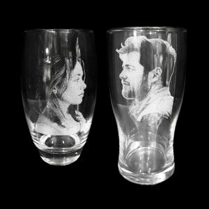 FOTO graverat glas, personligt etsat, present till husdjur, hundar, katt, barnbilder öl, pint, whiskysejdel, gin, pappa, mors dag
