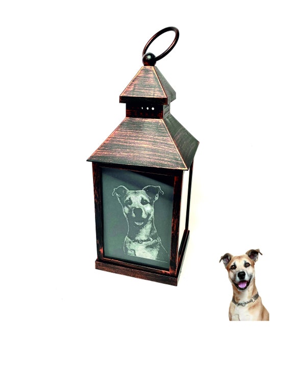 ENGRAVED PHOTO LANTERN, led candle, etched pictures, personalised, family, dog, wedding, Mother’s Day gift, memorial, anniversary, pet,