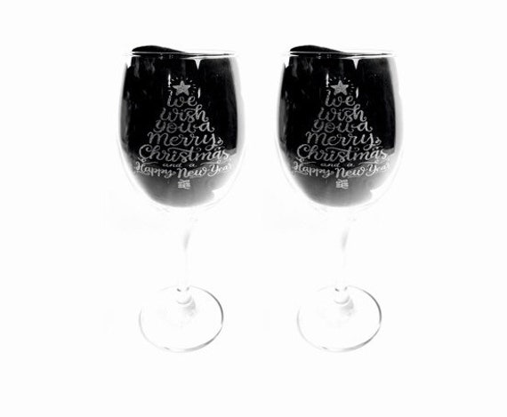 CHRISTMAS TREE quote PAIR personalised glasses engraved glassware, etched wine gift, Wine, pint, whiskey, beer, tankard, gin,merry