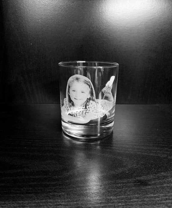 WHISKEY PHOTO ENGRAVED glass glassware, personalised etched, gift pets, dogs, cat, pictures children beer, pint, tankard, daddy, grandad