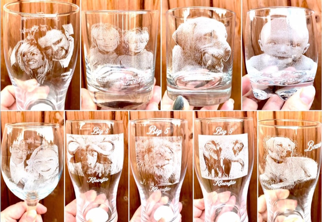 PHOTO Engraved Glassware, Personalised Etched, Gift Pets, Dogs, Cat ...