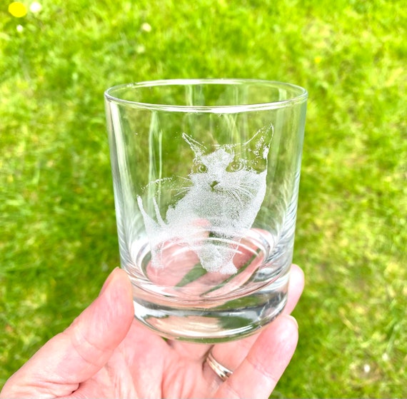 PHOTO ENGRAVED  glassware, personalised etched glass, pets, dogs, cat, pictures of family, gift. beer, pint, whiskey tankard, gin, fathers