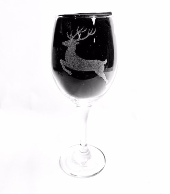 REINDEER CHRISTMAS personalised engraved glass, etched, gift, Wine, pint, whiskey, beer, tankard, gin, vase, champagne