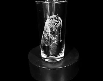 WEREWOLF ENGRAVED glass, personalised, etched, gift, wine whiskey gin vase, photo, picture, beer, decanter tankard myth magic