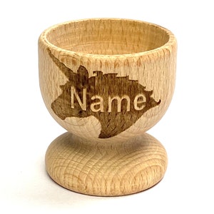 UNICORN EGG CUP wooden, engraved, personalised Easter, eco, many etched designs to choose , Buy 2 get 1 free, child, bunny gift