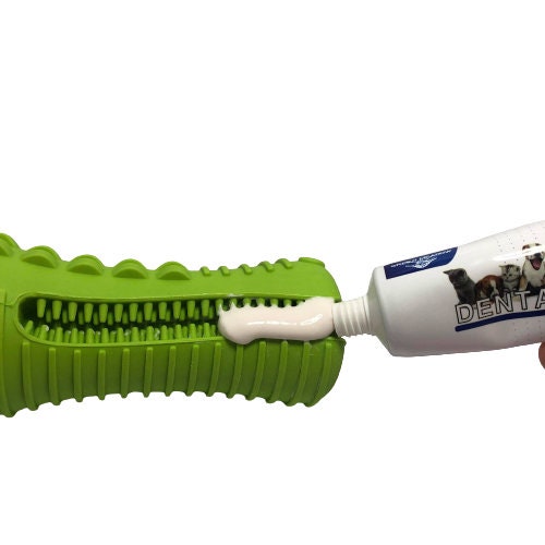 BUNDLE Indestructible Toothbrush Toy W/ Doggy Dental Cream & A Doggy