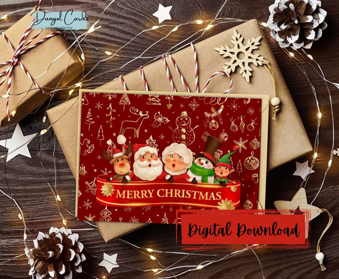 Christmas Card, Greeting Card, Printable Christmas Card, Digital