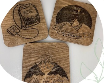 Rustic ACOTAR Coasters