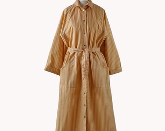Vintage Marimekko 1970s Striped Coat Dress