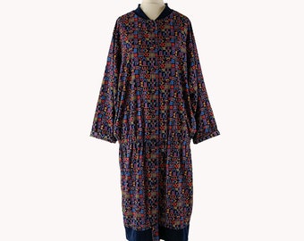 Vintage Marimekko 1980s Geometric Print Coat Dress