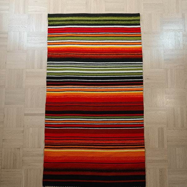 Finnish Vintage Midcentury Striped Wool Rana Tapestry