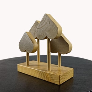 Aarikka 1970er Jahre Herzförmiger Bäume Serviettenhalter aus Holz - Finland
