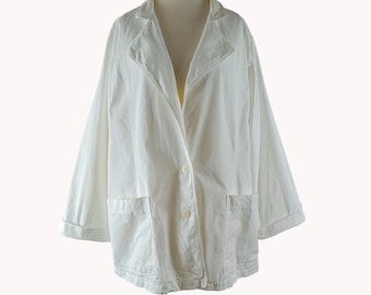 Vintage Marimekko 1980 White Cotton Blazer