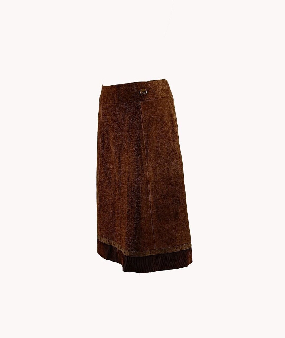Vintage Morel London 1970s Suede Leather Midi Skirt Etsy