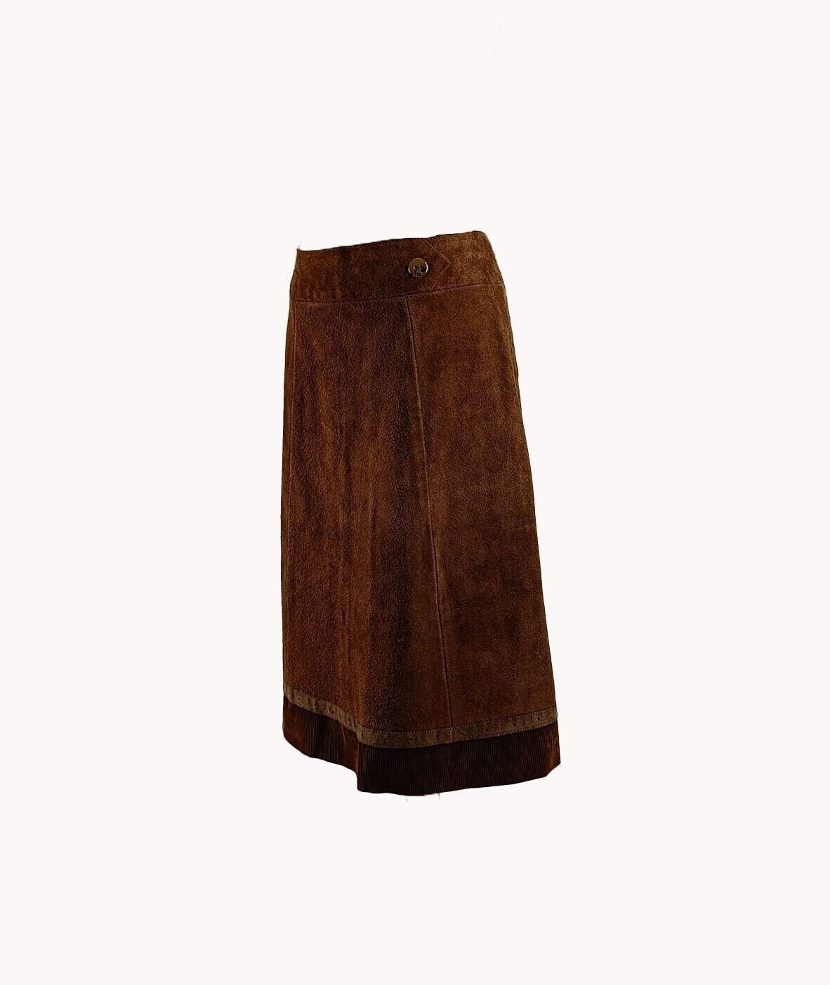 Brown suede skirt retailers yarn