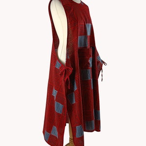 Vintage Red Geometric 1980s Pinafore Dress image 4