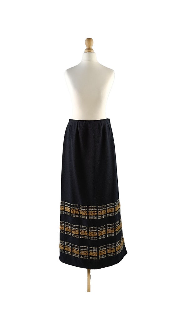 Finnish Vintage Arola 1970s High Waist Maxi Skirt - image 2