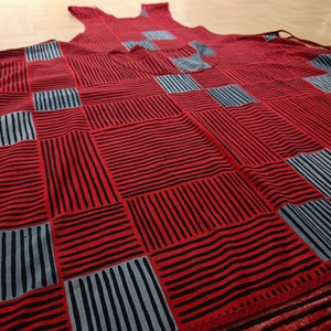 Vintage Red Geometric 1980s Pinafore Dress image 5