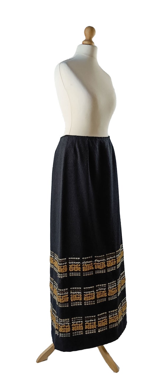 Finnish Vintage Arola 1970s High Waist Maxi Skirt - image 3