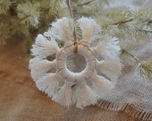Set of 2 Macrame Boho Snowflake Ornament